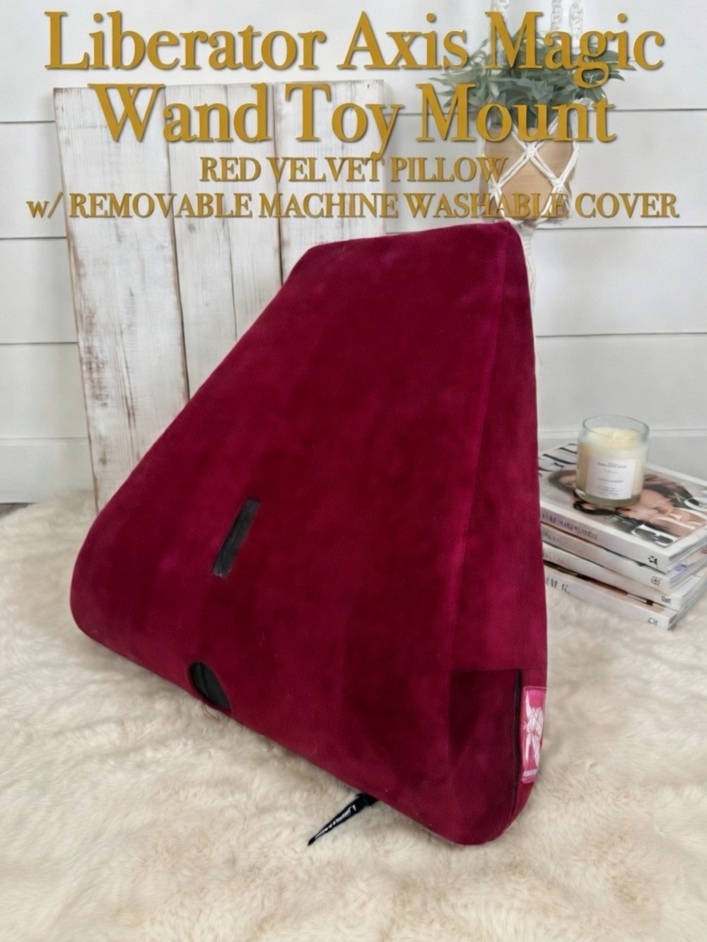 NEW Liberator Axis Magic Wand Mount Pillow Merlot Red Velvet NWOT Made in USA